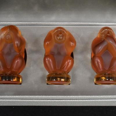 Sale Photo Thumbnail #44: Lalique 'Three Wise Monkeys' Set