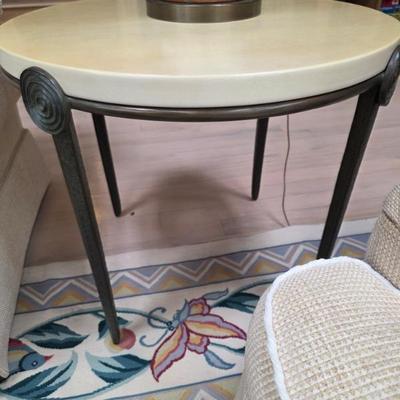 Vintage Wyandotte Designs Bronze Medallion Side Tables