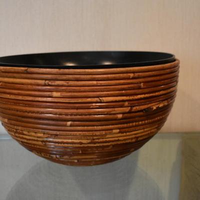 Sale Photo Thumbnail #7: Vintage Monumental Crespi Style Split Reed Bowl