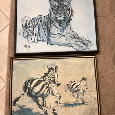 Pair Of African Animal Paintings 