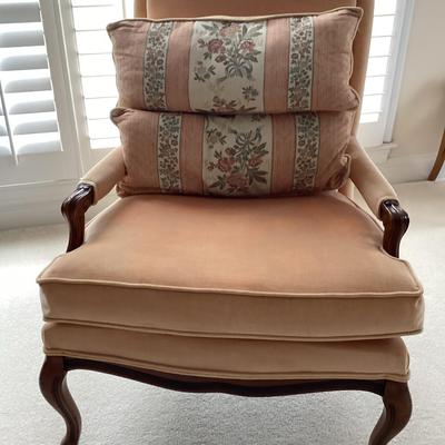 Peach Velvet Armchair