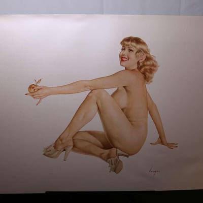 Alberto Vargas Unframed:  Blonde with Yellow Golden Apple
