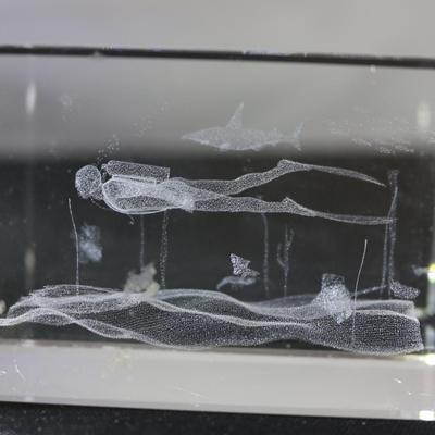 Glass Baron Acrylic Diver, 3" x 2" 