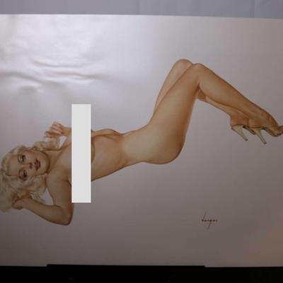 Alberto Vargas Unframed:  Blonde Laying Down Only Heels