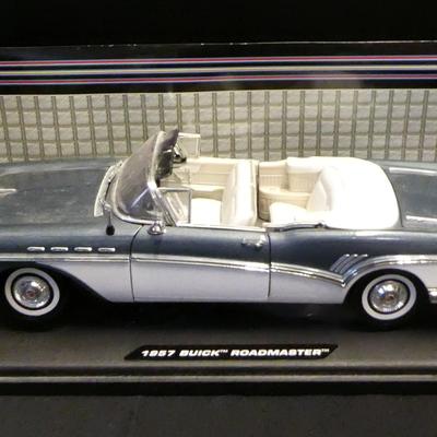 1957 Buick Roadmaster Model Car, Metal, with Display Stand