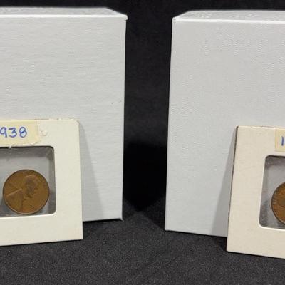 BE073 1938 And 1939 Wheat Pennies 