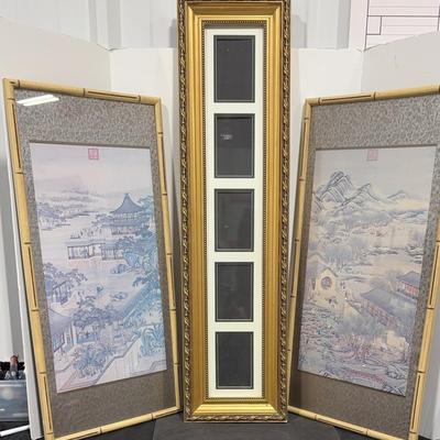 BG029 Framed Asian-Style Art Work And Wall Picture Collage 