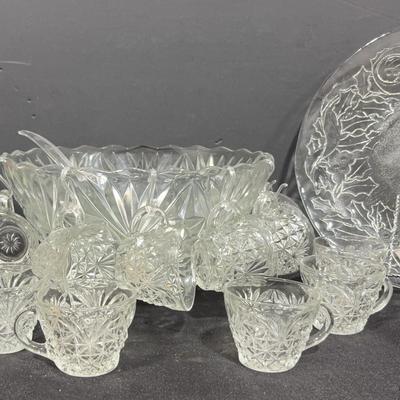 BG024 Vintage Punch Bowl With 12 Cups 