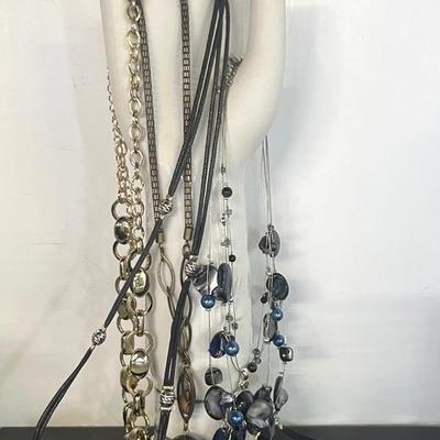 Costume Necklaces (4) with Semiprecious Stones 