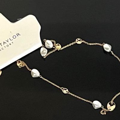 Sterling Silver Rings (2) with Faux Pearl Necklace 