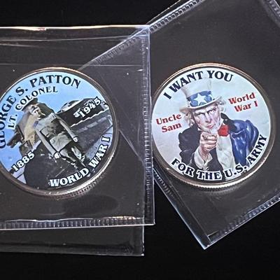 WWI Coin Collection on Half Dollars with Uncle Sam “I Want You” and George Patton