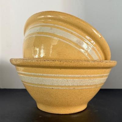 Two Yellow Ware Bowls, Circa 1900
