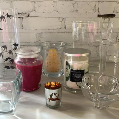 Assortment Of Candles, Candlesticks And Vases