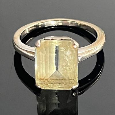 14K White Gold Citrine Ring