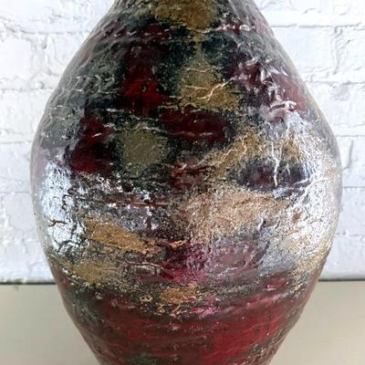 Large Art Pottery Vase, Signed On Bottom