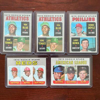 1970 Topps Rookie Stars Baseball Cards. Hal McRae, Vida Blue, Larry Bowa, and More