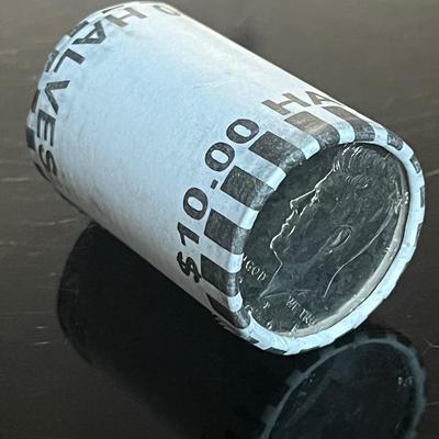 Roll of Kennedy Clad Half Dollars, Bank Wrapped