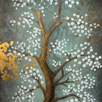  Large Pier 1 “Cherry Blossoms” Embellished Print
