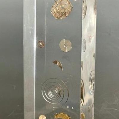 Lucite ‘Exploding’ Clock In The Style Of Pierre Giraudon