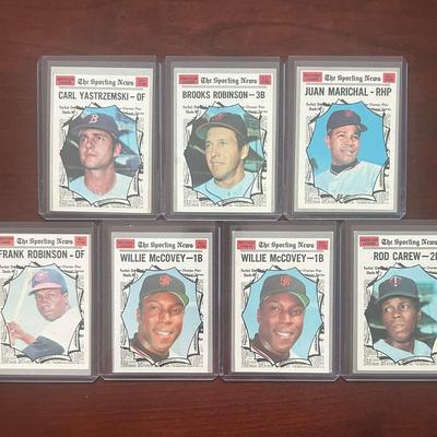 1970 Topps Baseball Allstar Cards. Carl Yastrzemski, Brooks Robinson, Frank Robinson, and More