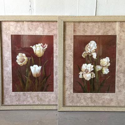  A Pair of Framed Art Prints “ White Splendor “ By Vivian Flash