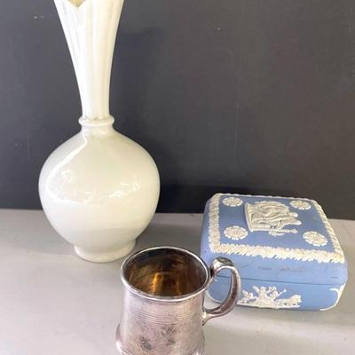Sterling Silver Cup With Lenox And Wedgwood Dish