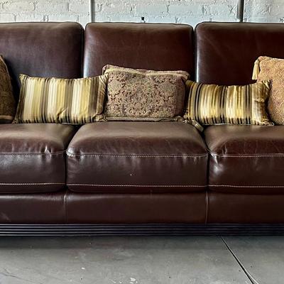 Chateau d'Ax Cognac Leather Sofa