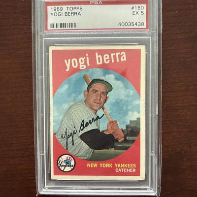 1959 Topps Baseball Card. Yogi Berra Graded PSA 5. Card #180