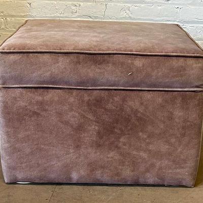 "Kidglove Taupe" Microfiber Upholstered Ottoman with Storage and Footstool Convertible Top