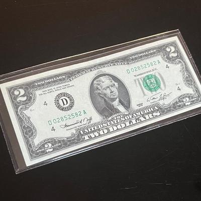 Series 1976 Green Seal U.S. $2 Federal Reserve Note
