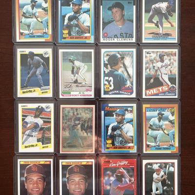 Vintage Baseball Cards. Ken Griffey Jr. Rookies, Rickey Henderson, Nolan Ryan, and More
