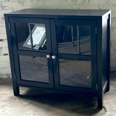 Espresso Finish Glass Front Television Stand
