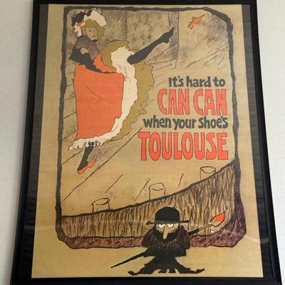 Humorous French Poster In Belle-Epoch Style, Wordplay On Artist Toulouse-Lautrec 