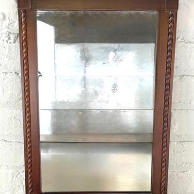 Traditional Rope-Carved Mirror With Mahogany Style Finish 