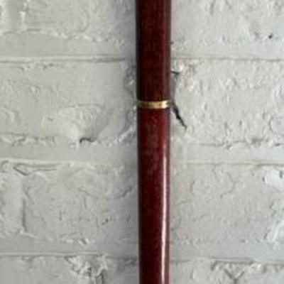 Vintage 3-Piece Cane/Walking Stick With Flask Storage & Solid Brass Eagle Head