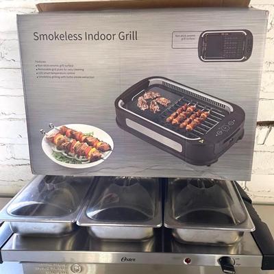Indoor Ceramic Grill, Oster Warming Tray And New Roaster Pan