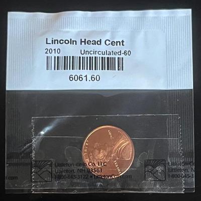 2010 Uncirculated Lincoln Head Cent, Uncirculated-60 from Littleton Coin