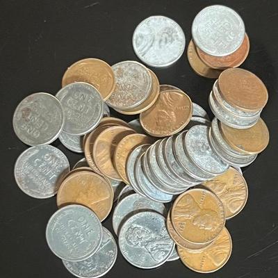 Copper and Steel Wheat Pennies (50)