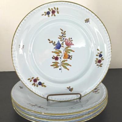 Four Floral Italian Ceramic Plates & More