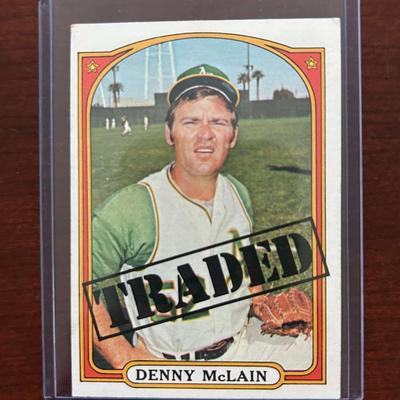 1972 Topps Baseball Card. Denny McLain Traded. High Number #753
