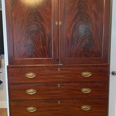 Vintage Two-Piece Wardrobe Cabinet