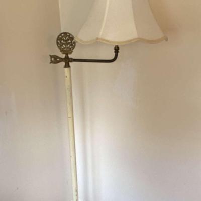 Vintage Adjustable Swing-Arm Floor Lamp with Shade