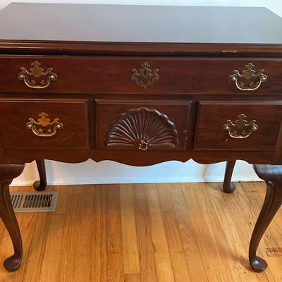 Drexel Queen Anne Style Lowboy with Shell Carving