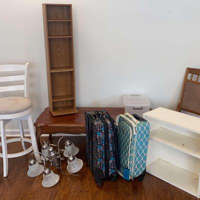 Furniture & Home Lot – Table, Chairs, Luggage, and More