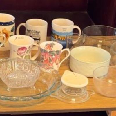 NFF118- Assorted Glass Bakeware & Coffee Cups 