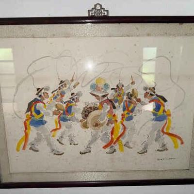NFF063 Framed Korean Watercolor Painting