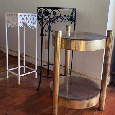NFF124- Set Of 3 Metal Plant Stands / End Tables 