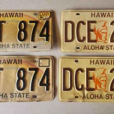 NFF102 - Vintage Hawaii State License Plates