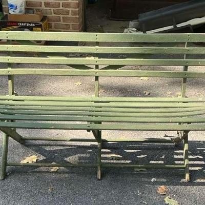 Old Wood Folding Park Bench