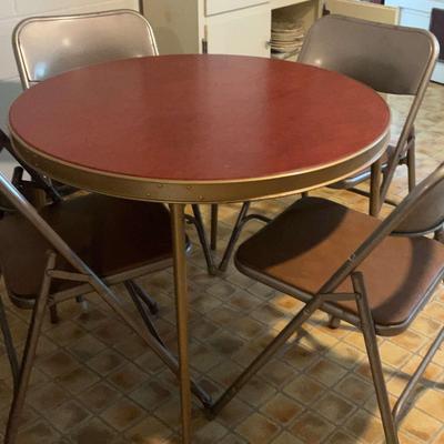 Round Card Table & 4 Chairs